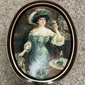 Vintage Victorian Pepsi cola print tin tray